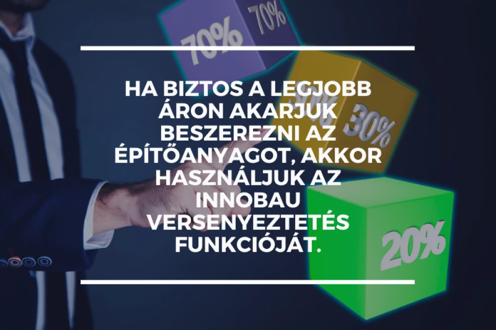 Ha biztos a legjobb áron akarjuk beszerezni az építőanyagot, akkor használjuk az Innobau versenyeztetés funkcióját.
